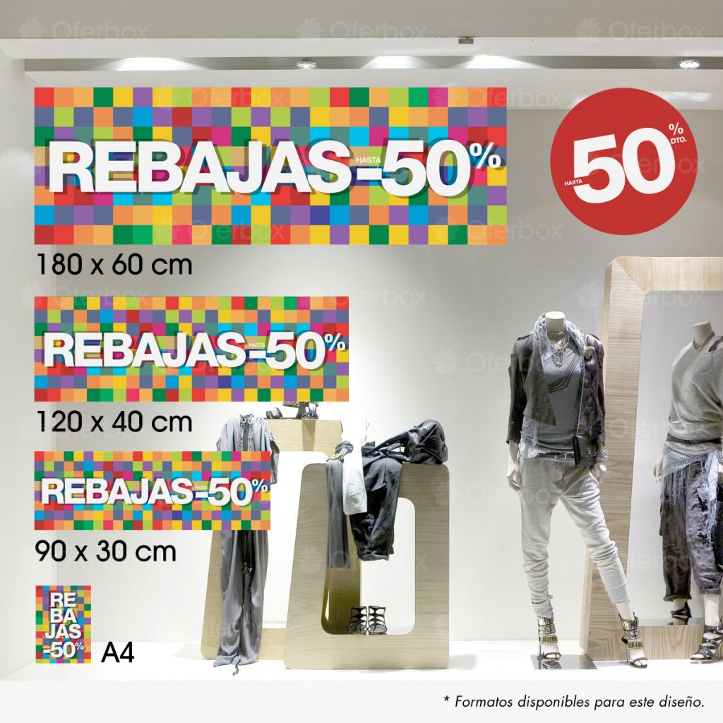 cartel rebajas escaparate 0123