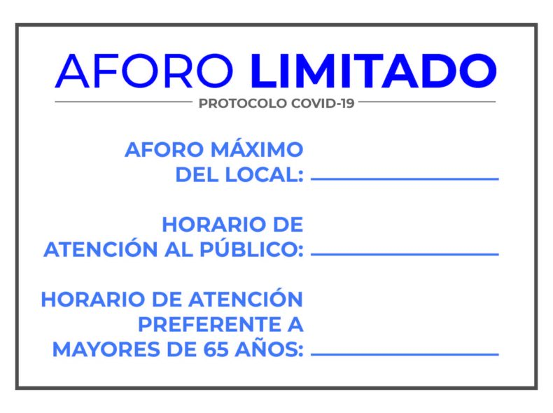 🖨️ Descarga Carteles A4 aforo máximo para comercios protocolo covid-19