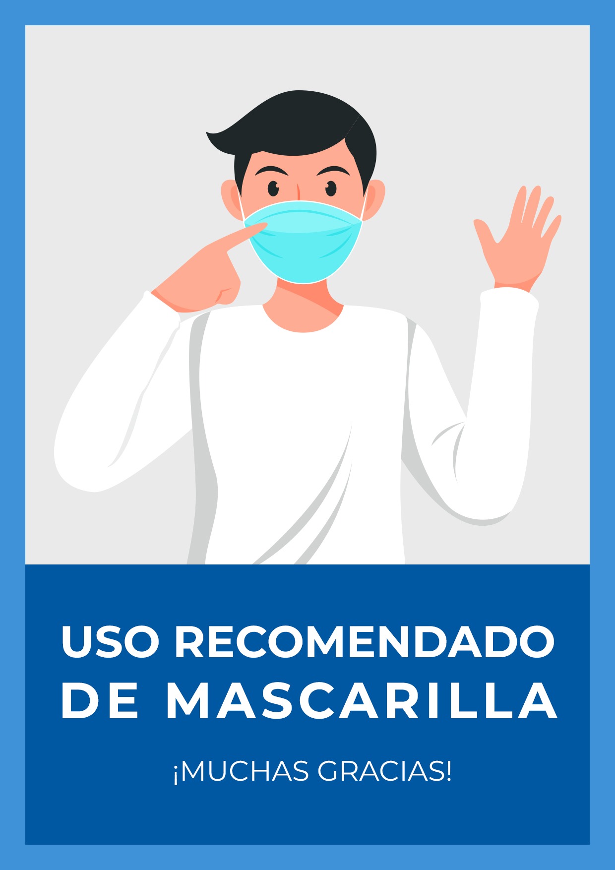 cartel para uso recomendado de mascarilla para imprimir